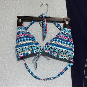 Body Glove blue tribal bikini top